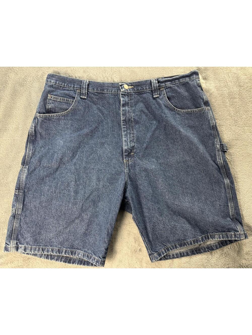 VTG Y2K Wrangler Carpenter Jean Shorts Men’s 42 Blue Utility Pockets Workwear